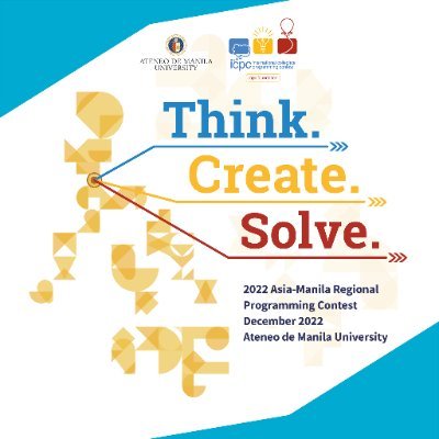 ICPCAsiaManila's profile picture. Official account for ICPC Asia-Manila Regional Contest. #ICPCManila2022 | 📆: December 14–15, 2022 | Ateneo de Manila University