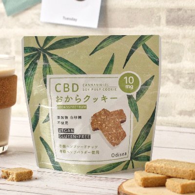 CBDおからクッキーの株式会社Odisea。
グルテン、動物性原料、白砂糖フリーで、毎日続けたくなるギルトフリースナック。