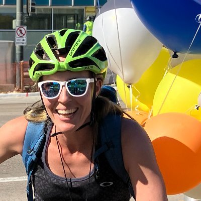 mom. bike rodeo queen. volunteer crossing guard. Denver Bike Mayor 2023. Corporate Sustainability and Responsibility graphic design expert.