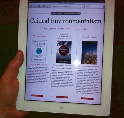 Critical Environmentalism is a digital magazine with complimentary subscriptions for our twitter followers.