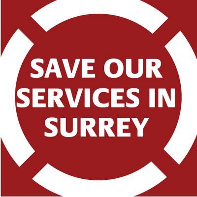 SOS_Surrey's profile picture. Save Our Services in Surrey. Anti cuts group made up of trade unionists and members of the local community.