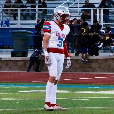 | Valencia High School (Los Lunas, NM) | Football (V) | Class 2023 | K, P, OLB, WR | 6’2 | 165lbs | 3.6 GPA | 1st Team Kicker 1A-5A |