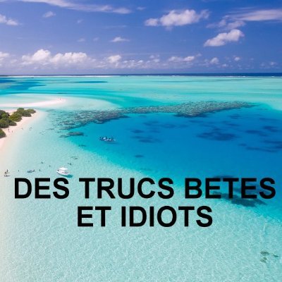 des_betes's profile picture. Chaque semaine une nouvelle vidéo sur notre chaine you tube "des trucs betes et idiots" sur un sujet betes et idiots.Suivez nous et soutenez nous sur you tube!!
