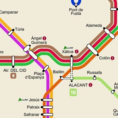 Mapas de redes ferroviarias (antiguas, actuales o futuras) hechas con Illustrator 🚂🛤️🚇
By: @si_al_tren
📌 PLANA BAIXA, CASTELLÓ 🌴🍊🌅