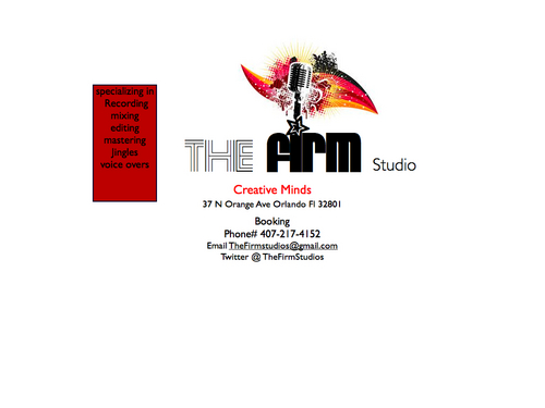 Hottest new Studio located in Downtown, Orlando. Owned and operated by veterans of the music game.Book your studio time today! 
Thefirmstudios@gmail.com