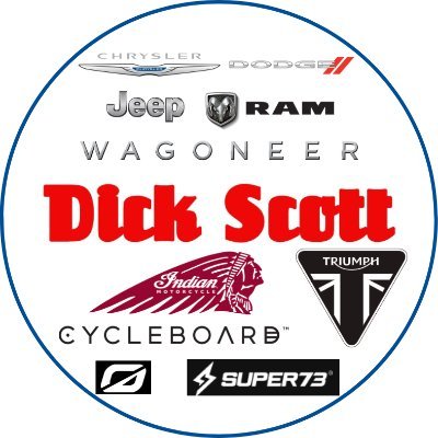 The Official Twitter handle for Dick Scott Automotive Group.
⭐️Chrysler Dodge Jeep Ram Wagoneer Indian Motorcycle Triumph Cycleboard Super73 One Wheel⭐️