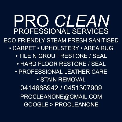 procleanone's profile picture. PROFESSIONAL CARPET CLEANING SERVICES