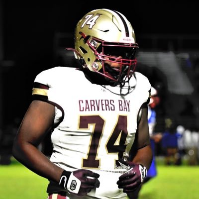 6,1, 265 offensive guard/center and D tackle at Carvers Bay Highschool. Class of 2025 3.813 GPA my email is bakarigrce07@yahoo.com/843-344-2598