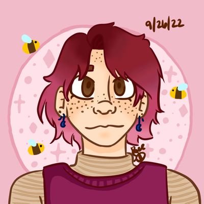 hi! I'm Bee, I make art! I’m 18! pronouns are cool, I prefer different ones from time to time so default of they is cool with me