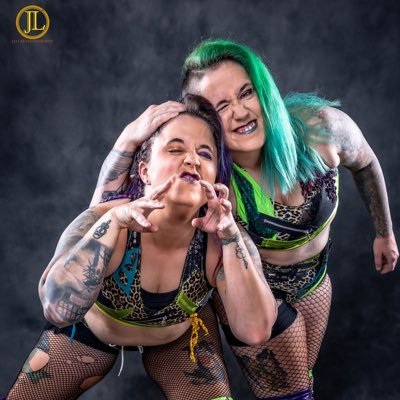 Goons of the Scenic City. Lizzy and Payton Blair, the Goblins of Chattanooga. The Green haired Baddie and the Purple witch. #BitchyWitchy