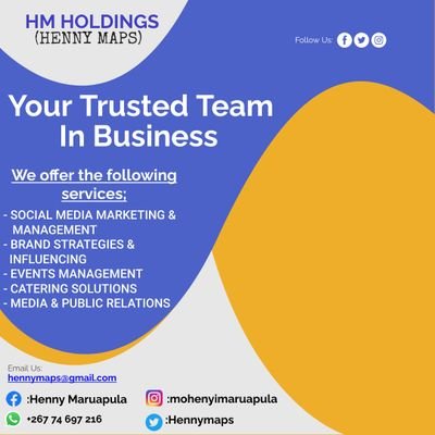 brand strategist| social media marketer & manager| pr & communications expert| Instagram @mohenyimaruapula| Henny Maruapula on Facebook| hennymaps@gmail.com|