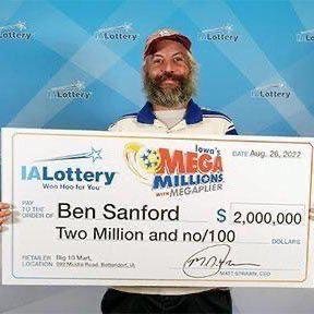 Lowa - A Davenport man takes home $2M Mega Millions price giving back to the society by paying credit card debts..