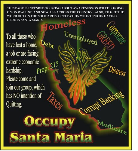 Join us 2pm Every Sat, Broadway & Main St or 3pm Wed, Betteravia & Miller #ocupan Somos el 99%! Occupy Santa Maria, Est.10-15-11