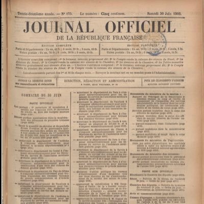 Qu’y avait-il au Journal officiel de la République française il y a 100 ans ? (Par @Bas_scordia)