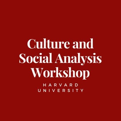 Since 2003, facilitating discussion and showcasing research on topics related to culture. Biweekly hybrid workshops.   Hosted by @HarvardSoc and @HarvardWCFIA