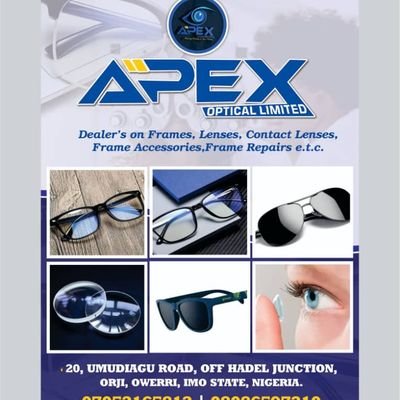 Dealers on all kinds of frames both optical and Sunglasses 
Lenses
Frame accessories 
Frame repairs
Contact lens, e.t.c