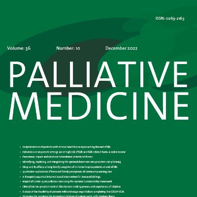 A high impact peer reviewed multi-disciplinary palliative care journal. Research journal of the EAPC. Find us on FB, Instagram, LinkedIn, Mastodon, Bluesky.