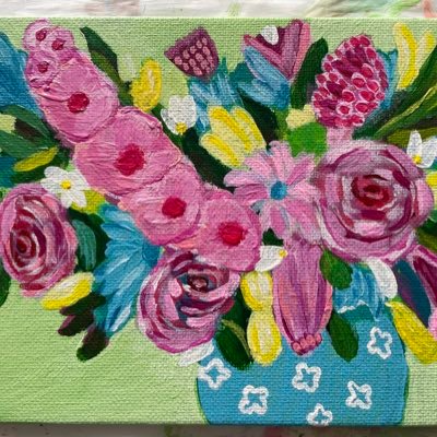 Love Jesus, His grace, grands, and acrylic floral painting. #floralpainting #GodsGifts #MAGA