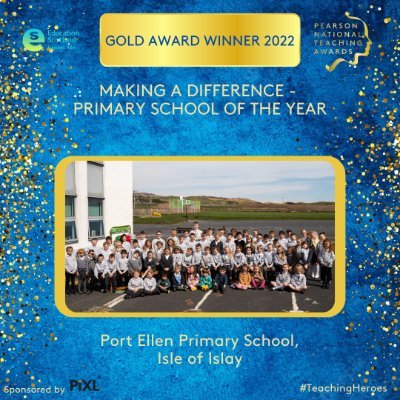 Port Ellen Primary School is on the Isle of Islay and serves a rural community.  Pearson UK Primary School of the year 2022.