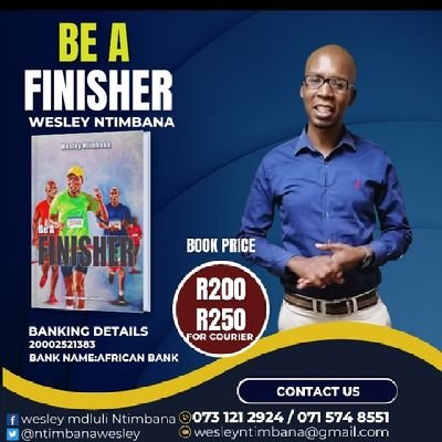 Author of Be a Finisher
Co-author of Mbita ya vutlhari poetry book.