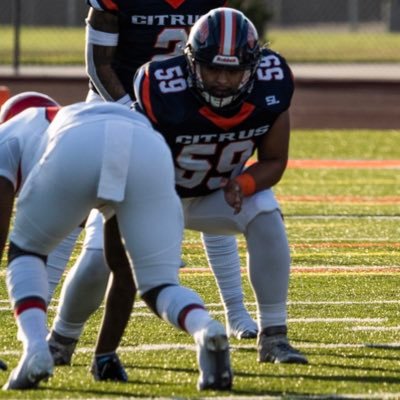 Citrus Community College: Qualifier | Spring 2023 Grad | 3.35 GPA | 6’1” 275lbs | Guard, Tackle | Chaffey High School | #JUCOProduct |