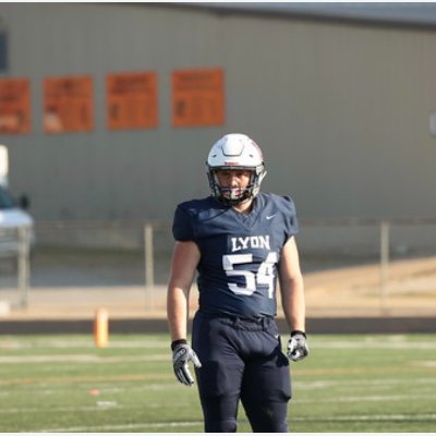 Freshman Transfer DE, 6’2” 230 lbs, 3.5 GPA Freshman, 26 ACT, #54,  All Region Team for O-line and D-Line Southern AZ