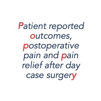 Patient reported Outcomes, postoperative Pain & Pain relief in daY case surgery | @RAFTrainees @ukswarm | plh-tr.poppystudy.raft@nhs.net | @NIAAresearch funded