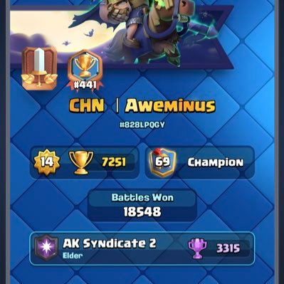 CHNAweminus's profile picture. Owned by @JasonYangCR and @fallen__light PB 7074 best ladde finsh 74 no gt finish bc bad