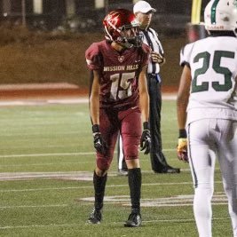 Mission Hills High School || WR/DB || Co 24’ || Track and Field Sprinter || 6’0 160 || 4.5 GPA ||