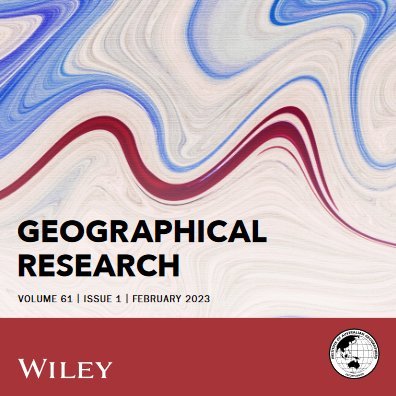 Geographical Research is the internationally refereed journal of the Institute of Australian Geographers.