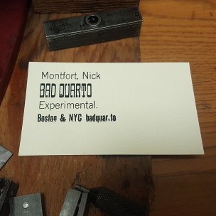 A micropress publishing online magazine Taper & printed items, focused on computational literary art, proprietor Nick Montfort @nickmofo@mastodon.social