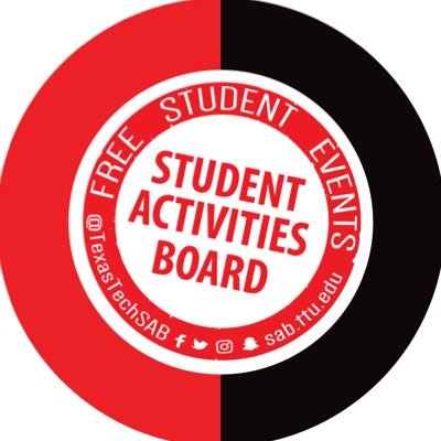 The Student Activities Board, SAB, is committed to hosting FREE STUDENT EVENTS that contribute to each student's individual experience at Texas Tech University.