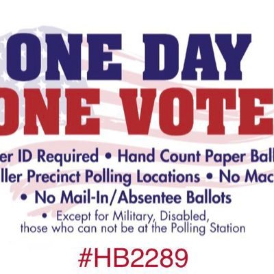 We need election reform. Pass #HB2289. I am Pro-Constitution, Pro-Freedom, Pro-Bill of Rights, Pro-Life #AmericaFirst #pureblood