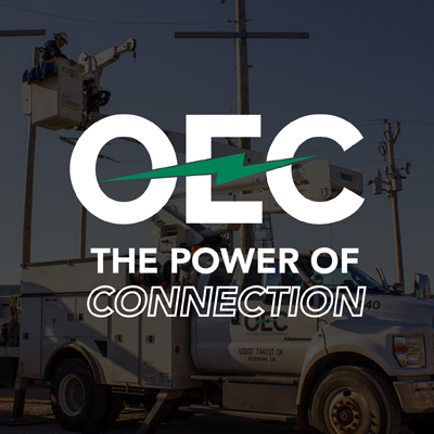 Oklahoma Electric Cooperative is a nonprofit, member-owned electric co-op founded in 1937 and serving over 50,000 meters in seven counties in central Oklahoma.