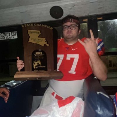 6’3 265 Center John Curtis🔴⚪️ Class of 24’ 4.0 GPA (504) 913-3784 26 ACT. 2022 2x 1st Team All State, All District, All Metro 2022 Division 1 State Champion 🏆