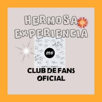 Club de fans OFICIAL Haciendo algo nuevo y original en apoyo a @BANDA_MS #PuntoyAparte 📀 #MS20Años 🎤 /FACEBOOK: Hermosa Experiencia/INSTAGRAM: hexperiencia_ms