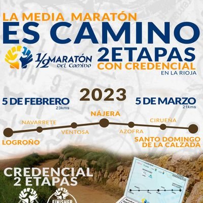 mmaraton_camino's profile picture. Twitter oficial de la Media Maratón del Camino. 6 de marzo de 2022. Nájera-Santo Domingo de la Calzada. Media Maratón, 10 km., Nordic Walking y Prueba infantil.