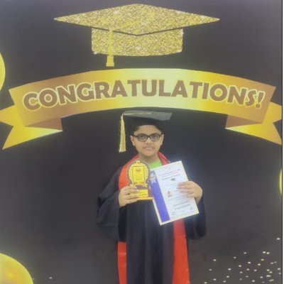 Obsessed with Math, Eng and Music, First in Math fan, Mental Abacus, One of youngest Abacus Graduate, WhiteHat Junior Cap holder & certified App developer