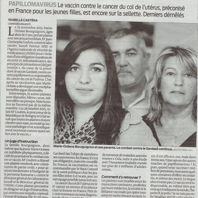 victime et anti gardasil , une famille detruite suite à ce gardasil plein de conflits d intérêt et au plus haut niveau de l état et des autorités sanitai