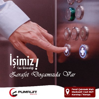 PUMA LIFT COMPANY FROM TURKEY 
MANUFACTURER & EXPORTERS OF COMPLETE LIFT AND SPARE PARTS. 
+905336198542, 
export2@pumaliftasansor.com