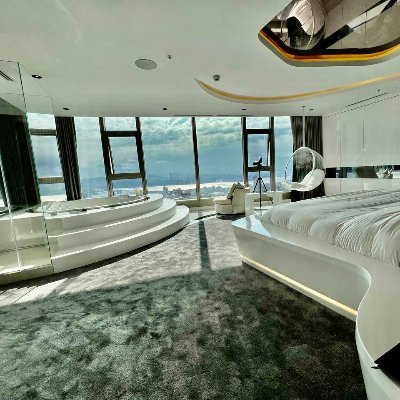 Most luxury Penthouse in Istanbul on the 41. Floor, 
With own private Clubbing-Room, Cinema, Beauty Salon etc.
Located in the Heart of Istanbul, 360° View!