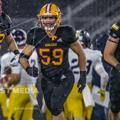 Defensive End for Saddleback Football —235lbs 6’1— 3.63 college GPA.               455 Squat.                                                    325 Bench.