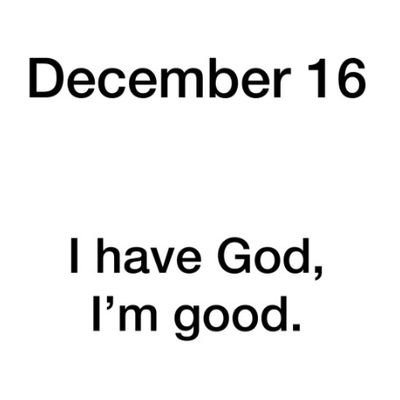 Jesus is not an option in my life, He is a daily  necessity.