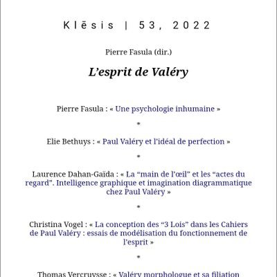 Née en 2006, fondée par Sylvain Camilleri et alii, Klesis est une revue de philosophie générale qui publie  philosophies analytique et continentale.