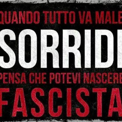 QUI E' CASA MIA 
SE SEI RAZZISTA  NON SEL IL BENVENUTO
SE SEI OMOFOBO  NON SEI IL BENVENUTO
SE SEI FASCISTA NON SEI IL BENVENUTO