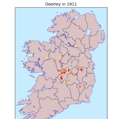 Sharing less common Irish surnames from Census 1911 & with assistance of https://t.co/4dE1IHpPV3… maps. A/C by @jamesdoorley