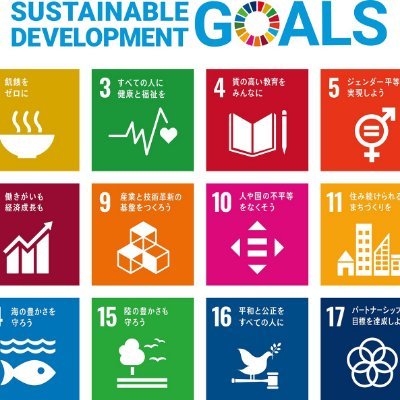 ∞

SDGs

持続可能な開発目標（じぞくかのうなかいはつもくひょう、英語: Sustainable Development Goals、略称: SDGs（エスディージーズ）