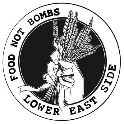 We are Lower East Side Food Not Bombs, serving up hot meals, baked goods, and vegan groceries Sundays at 4:30 p.m. at the SW corner of Tompkins Square Park.