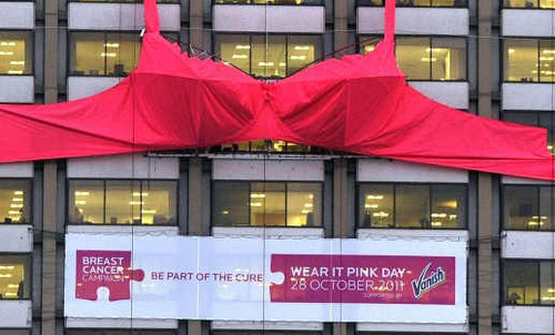worldrecordbra's profile picture. The World's Biggest Bra - Created by @Chillisauce and @BCCampaign in aid of Wear it Pink Day.