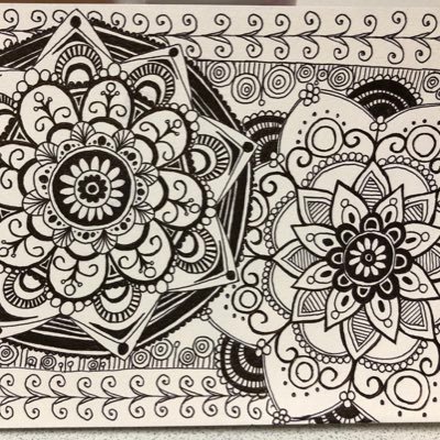 模様描くのが好き / ボールペン画/フリーハンド/ゼンタングルとか切り絵見るのが好き / 無言フォロー失礼します